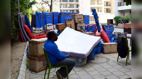 Household items of the displaced residents