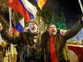 Ukraine: Pro-Russian activists celebrate as Putin recognises breakaway regions