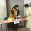 BSP chief Mayawati casts her vote at Municipal Nursery School polling booth in Lucknow