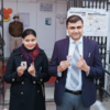 Lucknow DM Abhishek Prakash after casting his vote at LMC office in Lucknow central