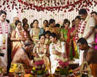Inside pictures from producer Anbu Chezhiyan's daughter Sushmitha and R Sharan's wedding festivities