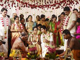 Inside pictures from producer Anbu Chezhiyan's daughter Sushmitha and R Sharan's wedding festivities