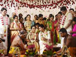 Inside pictures from producer Anbu Chezhiyan's daughter Sushmitha and R Sharan's wedding festivities