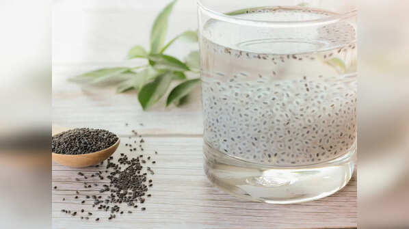Basil seeds and water
