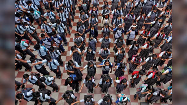 Morning prayers in Mumbai school