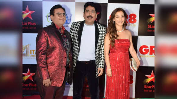 Shilesh Lodha with on-screen wife Sunayana Fozdar and best friend Dilip Joshi
