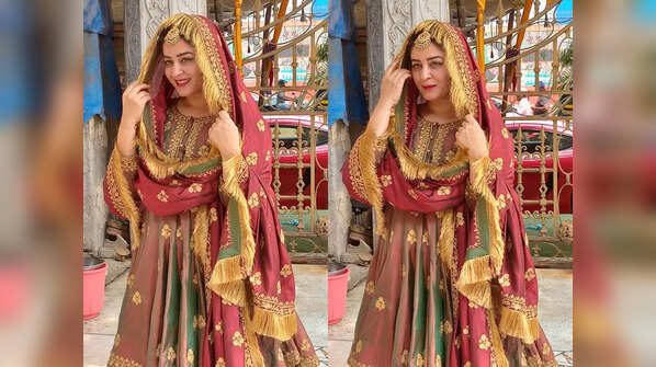 Mahhi Vij beaming in a multi-coloured outfit