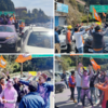 BJP workers celebrated victory in Mussoorie.