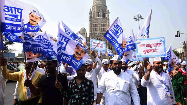 AAP workers celebrate party's win in Punjab