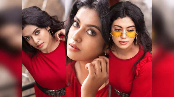 Stunning red ensemble