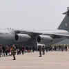 Indian Air Force aircraft, carrying 213 Indian students who were stranded in Ukraine, arrives at Hindan airbase in Ghaziabad, UP