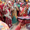 Photos of Mathura's famous 'Lathmar Holi'