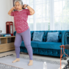Lateral fast feet with touching the ground