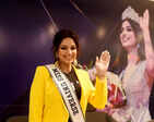 Miss Universe 2021 Harnaaz Kaur Sandhu visits Bennett University