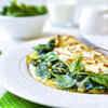 ​With spinach and tomato