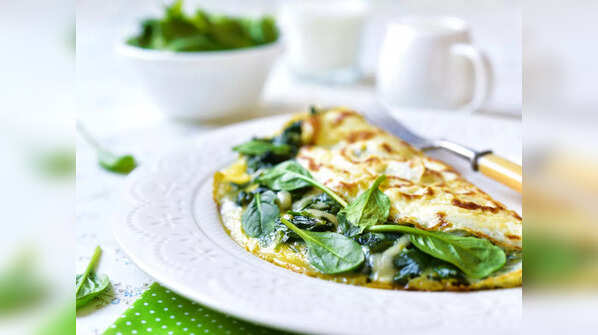 With spinach and tomato