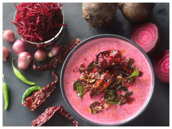 Beetroot Onion Raita