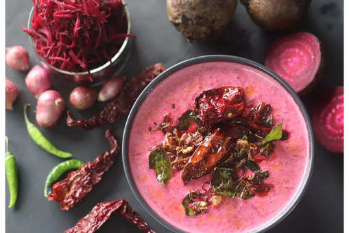 Beetroot Onion Raita