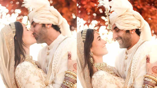 First pics out! Newlyweds Ranbir Kapoor-Alia Bhatt share a passionate kiss