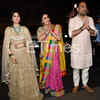 Ranbir's mom Neetu Kapoor, sister Riddhima Kapoor and her husband ask the media wish the newlyweds joy and happiness