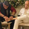 Rahul Bhatt was captured massaging his dad Mahesh Bhatt’s foot at Ranbir and Alia’s wedding