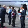 The British PM at the airport on Thursday.