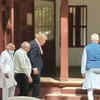 PM Johnson at the ashram.