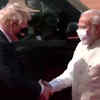 PM Modi welcoming his British counterpart in New Delhi. (ANI photo)