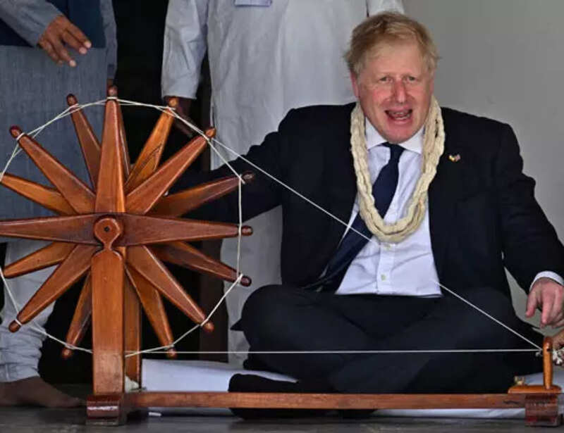 From Sabarmati Ashram, Akshardham Temple to JCB plant; these pictures capture UK PM Boris Johnson's ongoing India visit