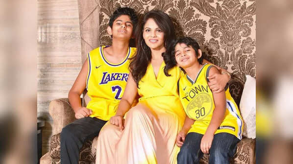 Namita with her sons