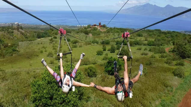 Hawaii's longest suspension bridge hangs at 1600 ft above the Maui coastline!