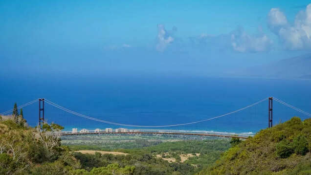 Hawaii's longest suspension bridge hangs at 1600 ft above the Maui coastline!