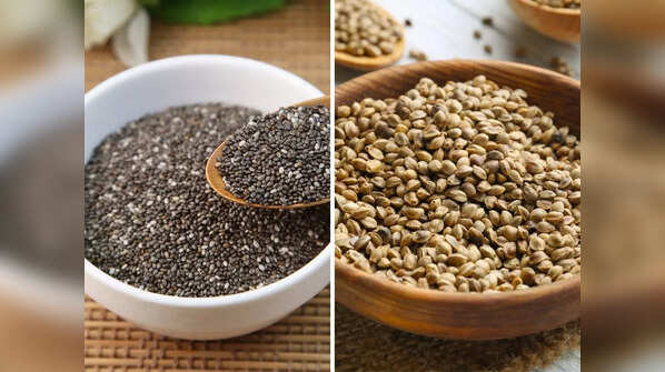 Chia versus hemp seeds