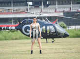 Kangana Ranaut makes 'Dhaakad' entry in a helicopter at the film's trailer launch