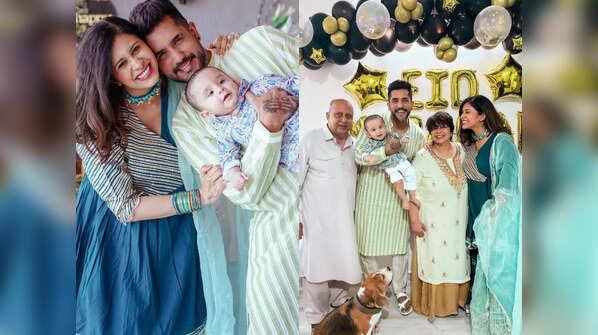 Kishwer Merchantt with Suyyash, Nirvair and fam