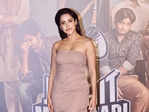 Nushrratt Bharuccha makes heads turn in nude colour tube dress at the trailer launch of Janhit Mein Jaari