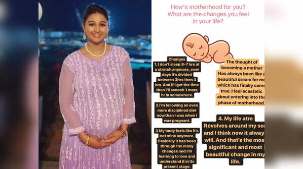 The changes in her life as new mommy