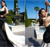 Cannes 2022: Tamannaah Bhatia makes a statement in dramatic black and white ball gown for red carpet, see pictures