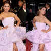 Article image for: Cannes 2022: <i class="tbold">Hina Khan</i> looks splendid in a lilac gown with feather work; fans call her ‘queen’