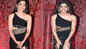 Watch: Rashmika Mandanna elegantly avoids an oops moment in a black thigh-high gown at Karan Johar's birthday party