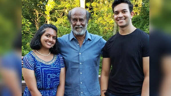 Rajinikanth surprising a fan in the US