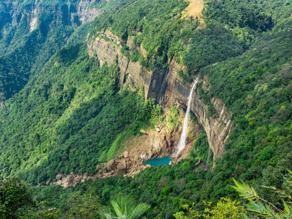 [Image of Nohkalikai Falls, Meghalaya]