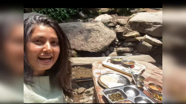 Enjoying Himachali food