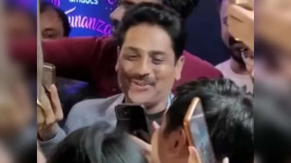 Mobbed by fans at an event