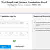 WBJEE Result 2022: Rank Card Login Window