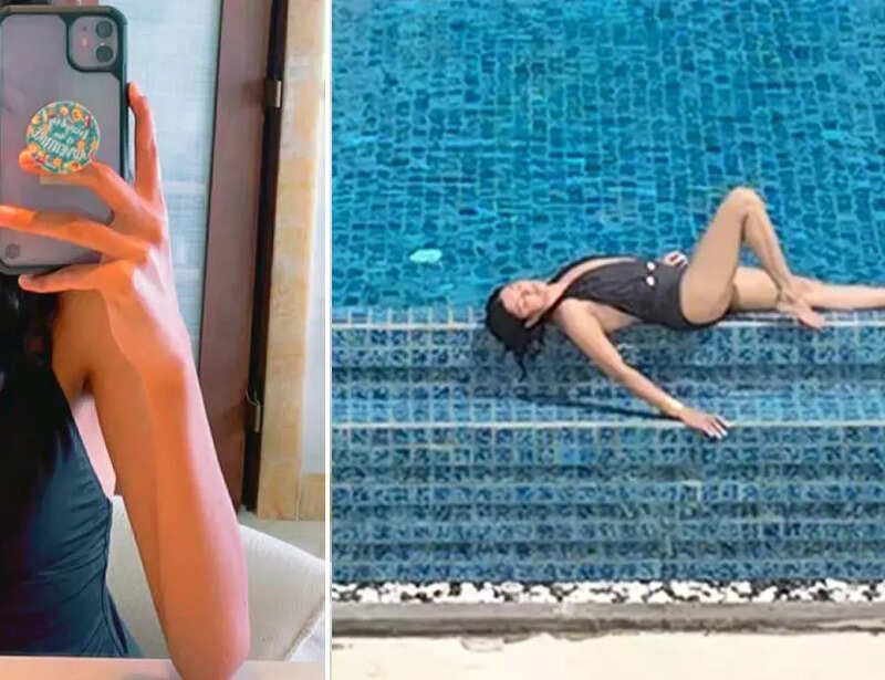 Mesmerising pictures of Sushmita Sen & daughter Renee chilling in a black monokini from their exotic vacation