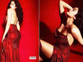 Janhvi Kapoor oozes oomph in a cherry red thigh-high slit backless dress in these gorgeous clicks