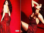 Janhvi Kapoor oozes oomph in a cherry red thigh-high slit backless dress in these gorgeous clicks
