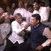 Former Maharashtra CM & BJP leader Devendra Fadnavis along with state BJP chief Chandrakant Patil & other party leaders at Taj President hotel in Mumbai for a legislative meeting