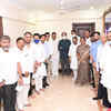 Maharashtra Congress leaders and MLAs met Shiv Sena leader Uddhav Thackeray at Matoshree in Mumbai today.